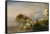 Abendlicher Strand bei Ischia. 1879-Oswald Achenbach-Framed Stretched Canvas