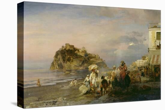 Abendlicher Strand bei Ischia. 1879-Oswald Achenbach-Stretched Canvas