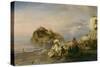 Abendlicher Strand bei Ischia. 1879-Oswald Achenbach-Stretched Canvas