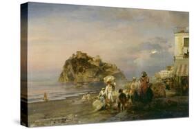 Abendlicher Strand bei Ischia. 1879-Oswald Achenbach-Stretched Canvas