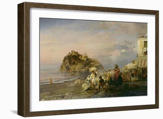 Abendlicher Strand bei Ischia. 1879-Oswald Achenbach-Framed Giclee Print