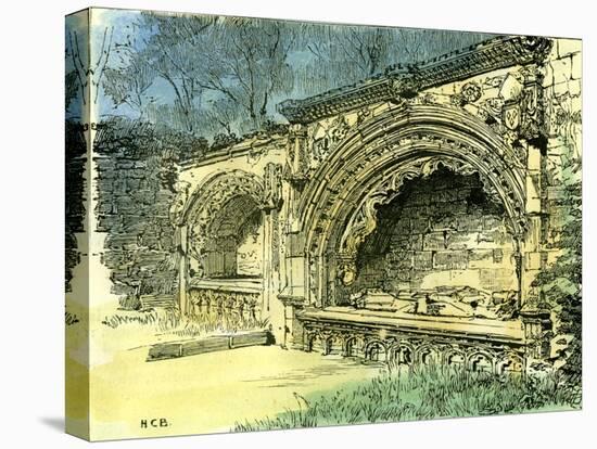 Aberdeen Bishop Dunbar's Tomb in the Old Machar Cathedral 1885 UK-null-Stretched Canvas