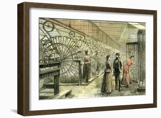 Aberdeen Granholm Tweed Mills 1885, UK, Warping Machines-null-Framed Giclee Print