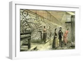 Aberdeen Granholm Tweed Mills 1885, UK, Warping Machines-null-Framed Giclee Print