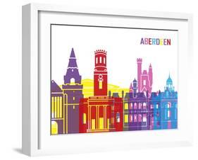 Aberdeen Skyline Pop-paulrommer-Framed Art Print