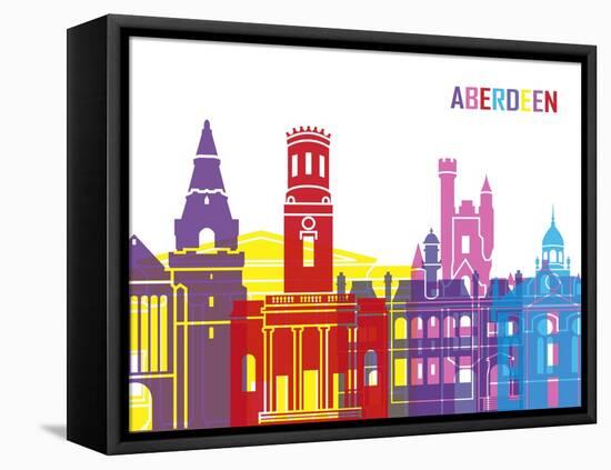 Aberdeen Skyline Pop-paulrommer-Framed Stretched Canvas