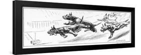 Aberdeen Terriers Chasing a Threepenny Bit-null-Framed Art Print