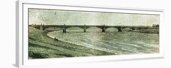 Aberdeen UK Victoria Bridge across the Dee 1885-null-Framed Giclee Print