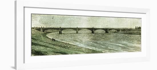 Aberdeen UK Victoria Bridge across the Dee 1885-null-Framed Giclee Print