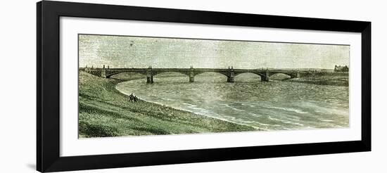 Aberdeen UK Victoria Bridge across the Dee 1885-null-Framed Giclee Print