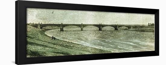 Aberdeen UK Victoria Bridge across the Dee 1885-null-Framed Giclee Print