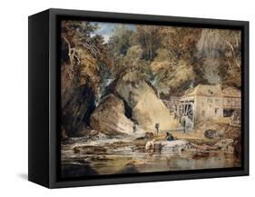 Aberdulais Mill, Glamorganshire, Wales-J. M. W. Turner-Framed Stretched Canvas