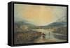 Abergavenny Bridge, Monmouthshire: Clearing Up After A Showery Day-J. M. W. Turner-Framed Stretched Canvas