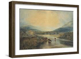 Abergavenny Bridge, Monmouthshire: Clearing Up After A Showery Day-J. M. W. Turner-Framed Giclee Print