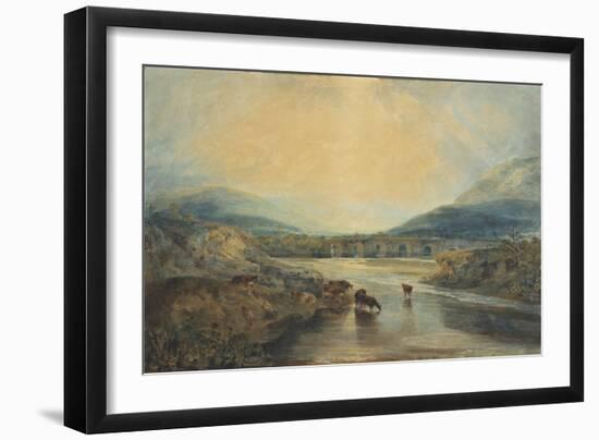 Abergavenny Bridge, Monmouthshire: Clearing Up After A Showery Day-J. M. W. Turner-Framed Giclee Print