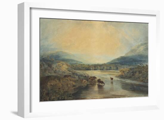 Abergavenny Bridge, Monmouthshire: Clearing Up After A Showery Day-J. M. W. Turner-Framed Giclee Print
