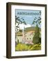 Abergavenny - Dave Thompson Contemporary Travel Print-Dave Thompson-Framed Art Print