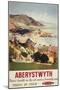 Aberystwyth, England - Aerial of Coast British Railways Poster-Lantern Press-Mounted Art Print