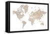 Abey world map no labels-Rosana Laiz Garcia-Framed Stretched Canvas