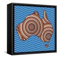 Aboriginal Abstract Art-Piccola-Framed Stretched Canvas