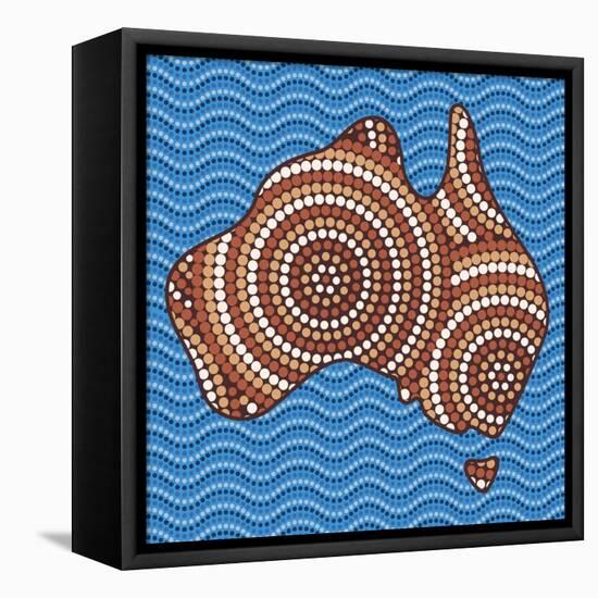Aboriginal Abstract Art-Piccola-Framed Stretched Canvas