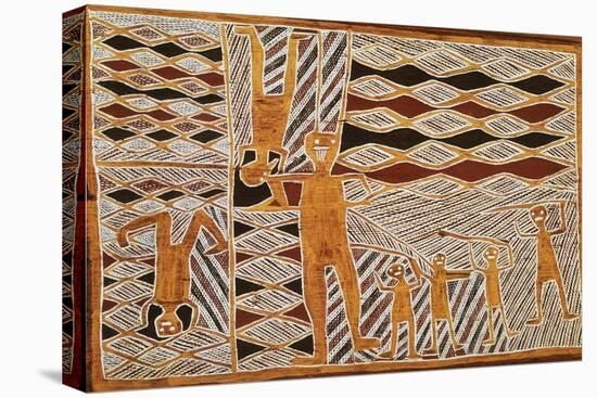 Aboriginal Bark Painting of Ritual Dance, from Yrrkala, Australia-null-Stretched Canvas