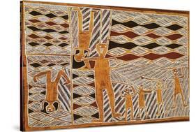 Aboriginal Bark Painting of Ritual Dance, from Yrrkala, Australia-null-Stretched Canvas