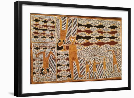 Aboriginal Bark Painting of Ritual Dance, from Yrrkala, Australia-null-Framed Giclee Print