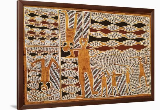 Aboriginal Bark Painting of Ritual Dance, from Yrrkala, Australia-null-Framed Giclee Print