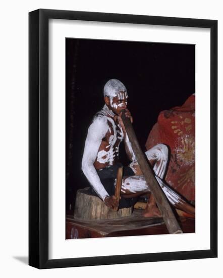 Aboriginal Dancer Didgeridoo, Pamagirri, Queensland, Cairns, Australia-Cindy Miller Hopkins-Framed Photographic Print