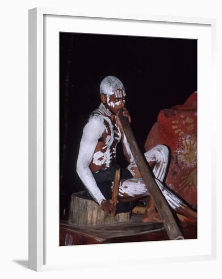 Aboriginal Dancer Didgeridoo, Pamagirri, Queensland, Cairns, Australia-Cindy Miller Hopkins-Framed Photographic Print