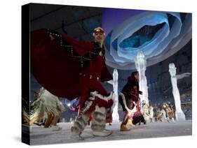 Aboriginal Dancers Perform During the Opening Ceremonies at the 2010 Vancouver Olympic Winter Games-null-Stretched Canvas