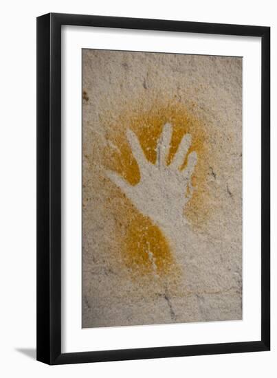 Aboriginal Hand Painting, Carnarvon Gorge, Queensland, Australia, Pacific-Michael Runkel-Framed Photographic Print