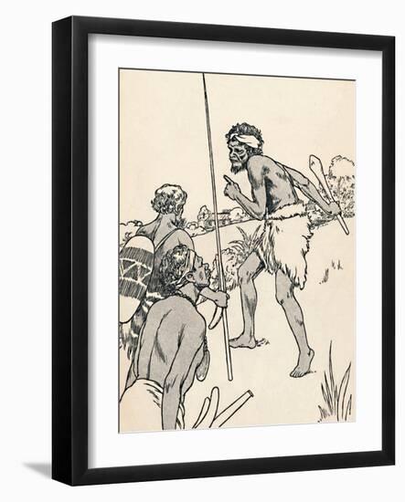 Aboriginal men approaching a settlers farm, 1912-Charles Robinson-Framed Giclee Print