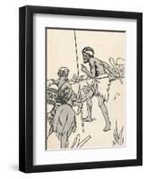 Aboriginal men approaching a settlers farm, 1912-Charles Robinson-Framed Giclee Print