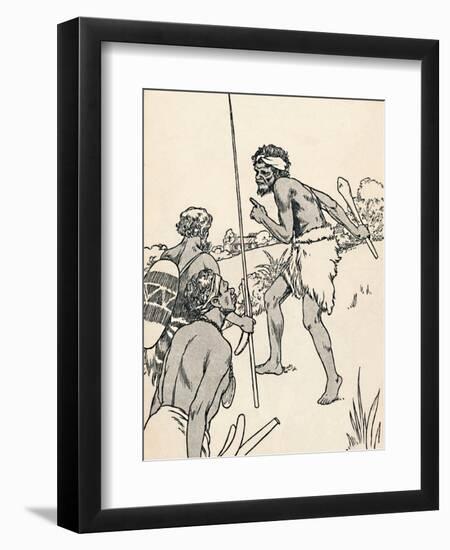 Aboriginal men approaching a settlers farm, 1912-Charles Robinson-Framed Giclee Print