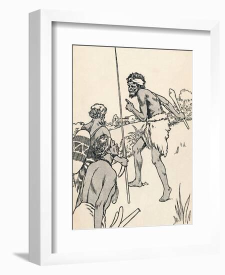 Aboriginal men approaching a settlers farm, 1912-Charles Robinson-Framed Giclee Print