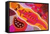 Aboriginal Painting-John Newcomb-Framed Stretched Canvas