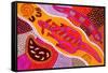 Aboriginal Painting-John Newcomb-Framed Stretched Canvas