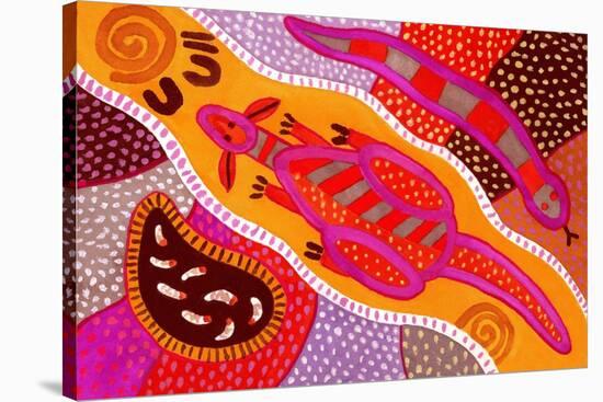 Aboriginal Painting-John Newcomb-Stretched Canvas