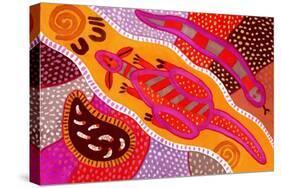 Aboriginal Painting-John Newcomb-Stretched Canvas