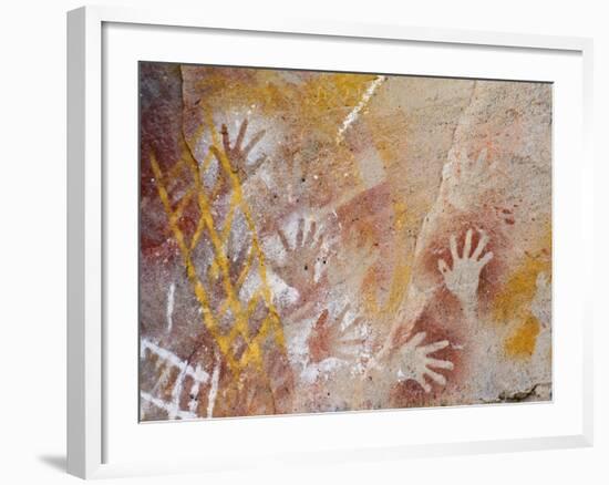 Aboriginal Rock Art at the Art Gallery, Carnarvon National Park, Queensland, Australia-Schlenker Jochen-Framed Photographic Print