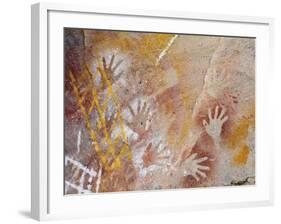 Aboriginal Rock Art at the Art Gallery, Carnarvon National Park, Queensland, Australia-Schlenker Jochen-Framed Photographic Print