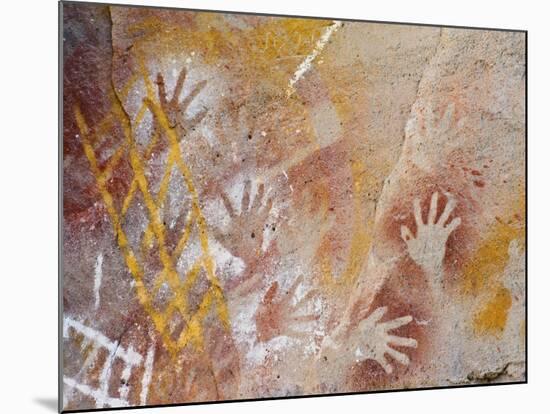 Aboriginal Rock Art at the Art Gallery, Carnarvon National Park, Queensland, Australia-Schlenker Jochen-Mounted Photographic Print