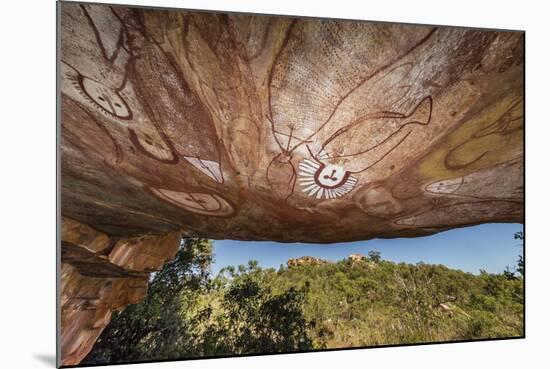 Aboriginal Wandjina Cave Artwork in Sandstone Caves at Raft Point, Kimberley, Western Australia-Michael Nolan-Mounted Photographic Print