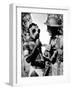 Aborigine Trying on a Gas Mask, Australia, Second World War-null-Framed Photographic Print