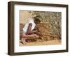 Aborigine Woman Digging for Wichetty Grubs, Northern Territory, Australia-Claire Leimbach-Framed Photographic Print