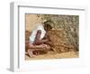 Aborigine Woman Digging for Wichetty Grubs, Northern Territory, Australia-Claire Leimbach-Framed Photographic Print