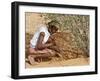 Aborigine Woman Digging for Wichetty Grubs, Northern Territory, Australia-Claire Leimbach-Framed Photographic Print