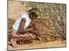 Aborigine Woman Digging for Wichetty Grubs, Northern Territory, Australia-Claire Leimbach-Mounted Photographic Print